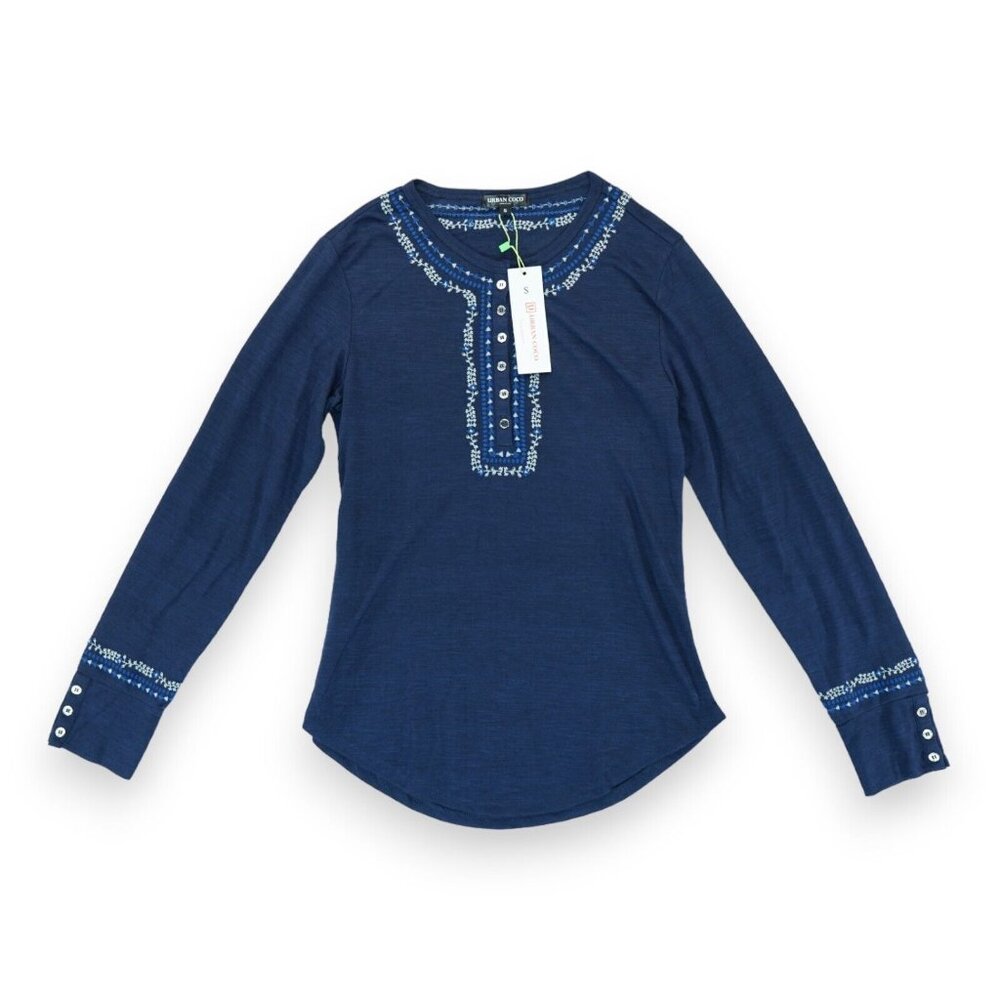 NWT Urban CoCo Women's Long Sleeve Boho‎ Shirt Embroidered Top Size Small